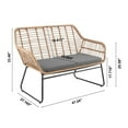 thumbnail image 3 of Antibes 2.0 Steel Rattan 4-Piece Patio Conversation Set with Cushions in Grey, 3 of 7