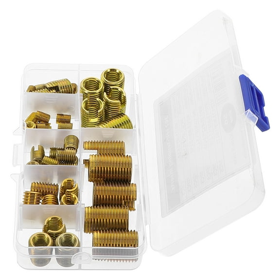50pcs Self Tapping Thread Inserts Kit for Replacement Golden Carbon Steel Versatile Sizes