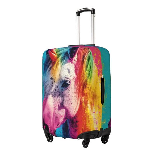 Fotbe Watercolor White Horse Funda Protectora para Equipaje, Antirrayones y Resistente a la Suciedad, Compatible con Maletas de 18 a 32 Pulgadas-Medium