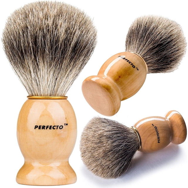 Brocha de afeitar Perfecto original Pure Badger diseñada para el mejor regalo del día del padre. Maquinilla de afeitar de seguridad de todos los métodos, maquinilla de afeitar de doble filo, maquini