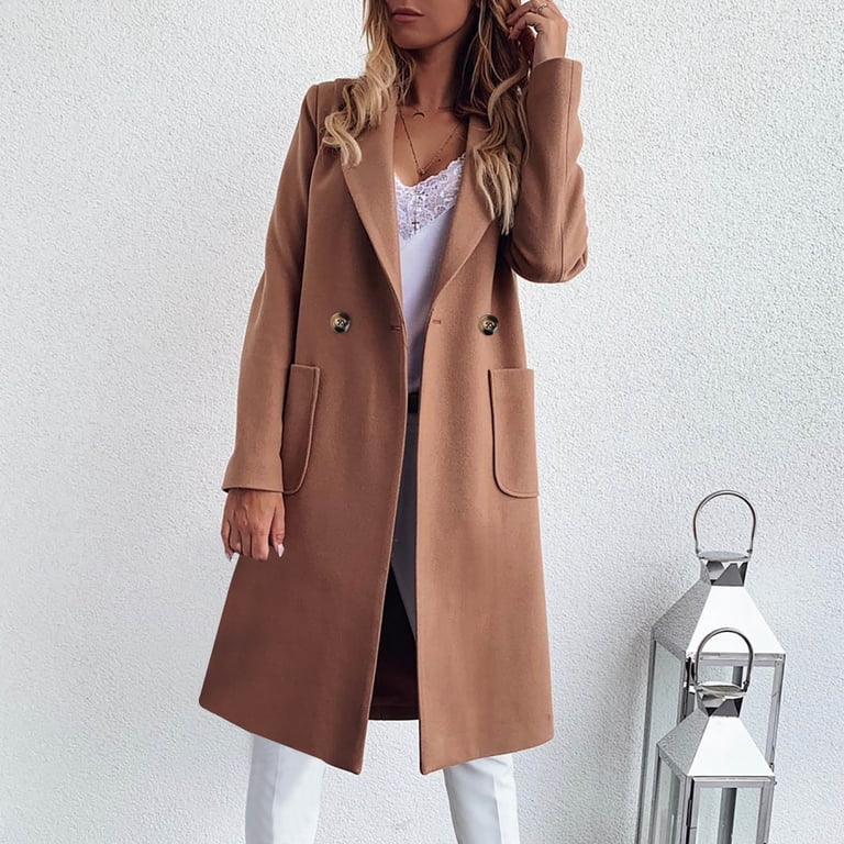 Womens Jacket Knee Length Lightweight Jacket CZHJS Women's Notch