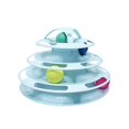 thumbnail image 5 of (Color rosa) Juguetes para gatos 2 en 1, juguete de laberinto para gatos de 4 capas, juguete de bolas de juego para gatos gatitos, juguete interactivo para gatos con hierba gatera, campanas y plumas, 5 of 5