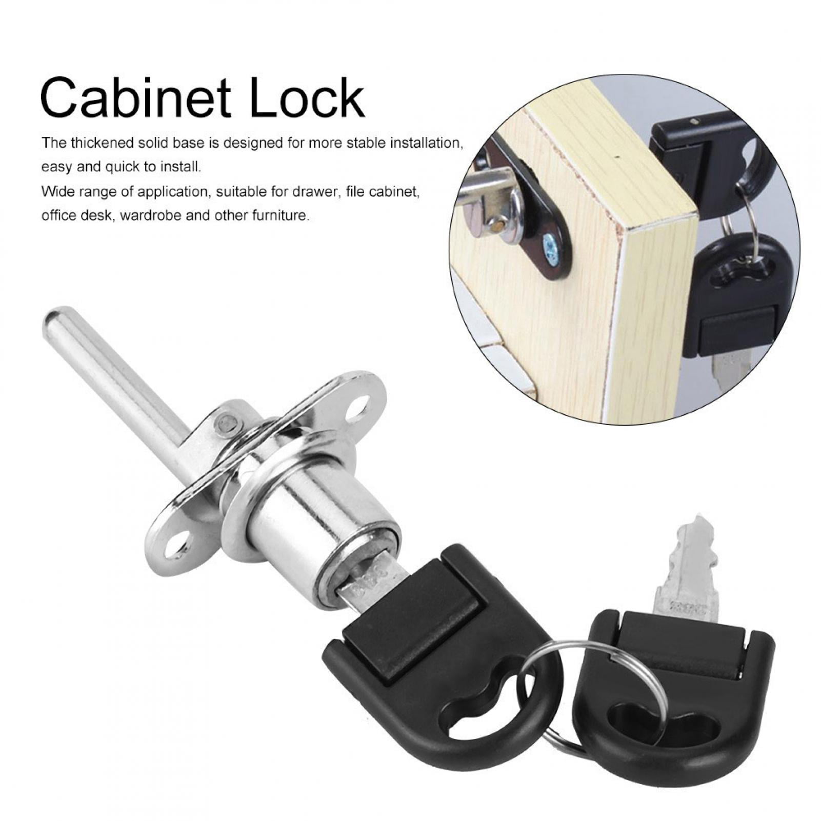 Octpeak Drawer Lock,2Pcs Furniture Drawer Wardrobe File Cabinet Lock with  Keys Office Security,Keys Lock