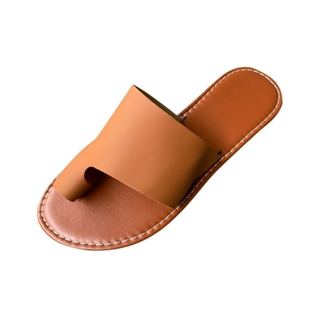 

Hvyesh Womens Arch Support Flip Flop Sandals Slip on Fashion Orthotic Comfortable Split-Toe Flat Slides Sandals Women Dressy Summer Flat Sandals Square Open Toe Casual Beach