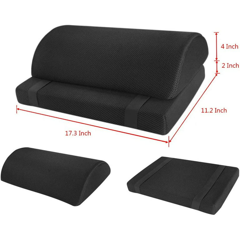 Ergonomic Foot Rest Cushion Under Desk with High Rebound Ergonomic Foam  Non-Slip Half-Cylinder Footstool Footrest Ottoman for Home Office Desk  Airplane Travel (Black) 