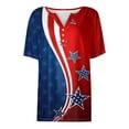 thumbnail image 5 of WEANT Summer Tops for Women Fouth Of July Casual Independence Day Button Down V Neck Short Sleeve Ladies Blouses Dressy Tee Shirts Loose Fit Usa Celebration Outfits for Women Wine M, 5 of 5