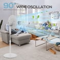thumbnail image 4 of Shinic Ventilador de pedestal oscilante de 16 pulgadas con control remoto, funcionamiento silencioso de 3 velocidades, altura e inclinación ajustables, temporizador de apagado automático de 7,5 horas,, 4 of 5