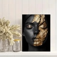 thumbnail image 2 of Golden Leaf Face Decorative Painting/Canvas Art， Perfect for Living Room， Bedroom， Office， Hotel， Restaurant， Gallery， Studio， Spa， Salon Decoration， Stylish Wall Art, 2 of 8