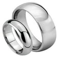 thumbnail image 1 of Matching Mens and Ladies Couple's Classic Domed Tungsten Carbide Wedding Band Ring Set, 1 of 5