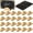 Gold, variant on 24 Pcs Wooden Table Number Stands Wedding Table Name Holder Semicircular Design Place Card Holders with 24 Pcs Tented Cards for Retail Shop Wedding Party Events Decoration(White)