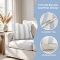 thumbnail image 2 of REGALWOVEN Textured Frayed Striped Throw Pillow Covers Set of 2 for Home Decor with Bohemian Style Light Blue 18 x 18 Inch, 2 of 6