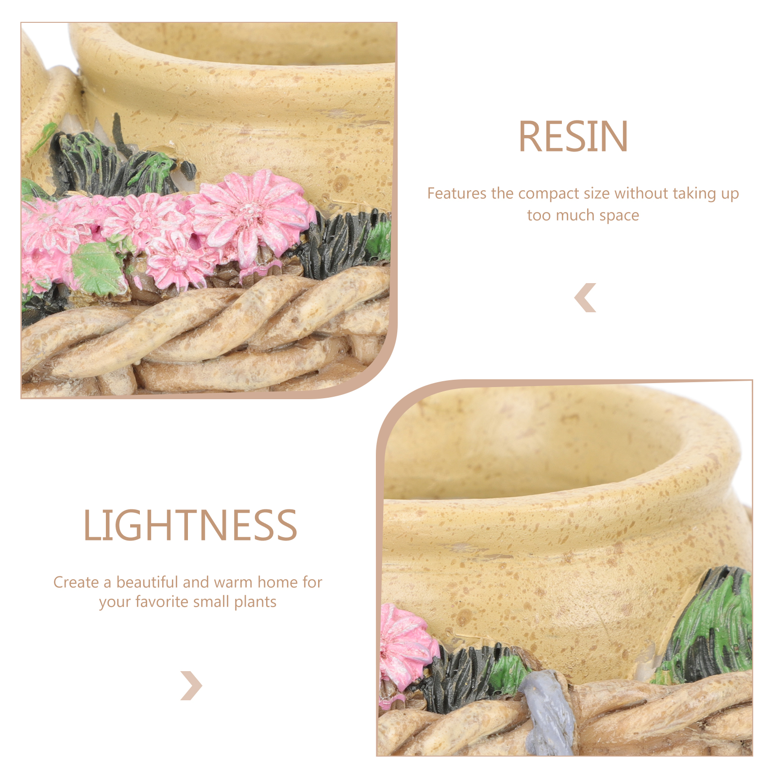 2 PCS Succulent Plant Planters for Indoor Plants Flowerpot Work