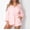 Pink, variant on Tbopshirt Women's 2 Piece Outfits Women Casual Summer Solid Long Sleeve Tops and Short Pants Suit Wide Leg Pants