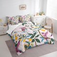 thumbnail image 2 of Erosebridal Pink Hummingbird Bedding Sets Full Size, Tropical Fruit Flower Comforter Sets with Sheets, Microfiber 7pcs, 2 of 5