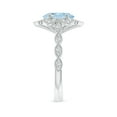 thumbnail image 3 of ANGARA Natural Oval 1.5 ct Aquamarine Trillium Floral Shank Ring in 14K White Gold for Women (Size-9x7mm) | March Birthstone, Birthday, Anniversary, Jewelry Gift for Women | Natural Aquamarine Ring, 3 of 9