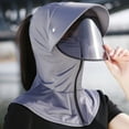 thumbnail image 2 of Women's Full Coverage Sun Protection Hood UV Shield with Removable Face Visor Neck Flap Dark Gray Free Size, 2 of 8