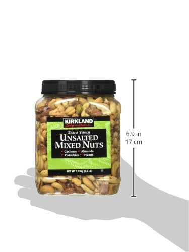 Kirkland Signature Extra Fancy Unsalted Mixed Nuts 2.5 (LB) (Pack of 2, Totaling 5 Pounds)