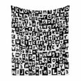 thumbnail image 1 of ABC Puzzle Soft Flannel Fleece Blanket, Funky Irregular Letters Capital and Small in Squares Learning Tools, Cozy Plush for Indoor and Outdoor Use, 60" x 80", Charcoal Grey and White, by Ambesonne, 1 of 6