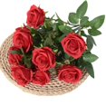 thumbnail image 2 of Homerr Artificial Rose Simulation Rose Fake Rose Artificial Rose Great Fidelity Not Withered Non-fading Easy Care Decorative Home Decoration 9 Bulbs Wedding Party, 2 of 6