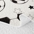 thumbnail image 5 of Manfei Football Sports Bed Spread Queen, Cartoon Stars Queen Coverlet Set, Cream Black, Gray Reversible 3 Pieces, 1 Quilt and 2 Pillowcases, 5 of 7