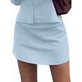 thumbnail image 3 of Women'S 2 Piece Sets Early Fall Front Opening Cardigan and Mini Skirt Knit Outfits Skirt B - Blue L, 3 of 7