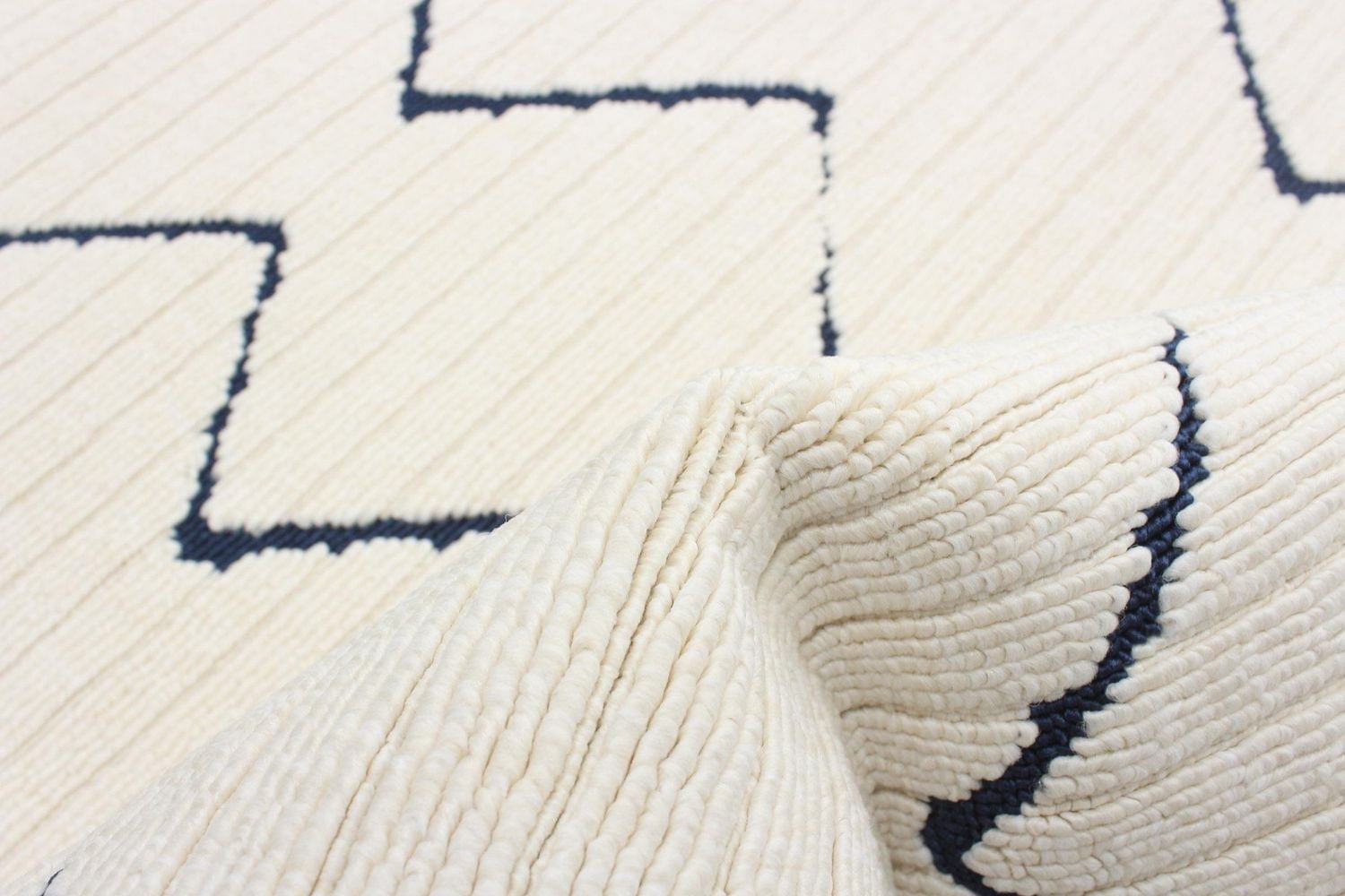 ECARPET Indoor/Outdoor for Balcony, Patio and Garden Raya Blue, Ivory Rug