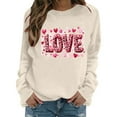 thumbnail image 4 of Valentines Sweatshirts for Women Cute Crew Neck Sweatshirt Heart Print Long Sleeve Shirt Fashion Trendy Outfits, 4 of 7