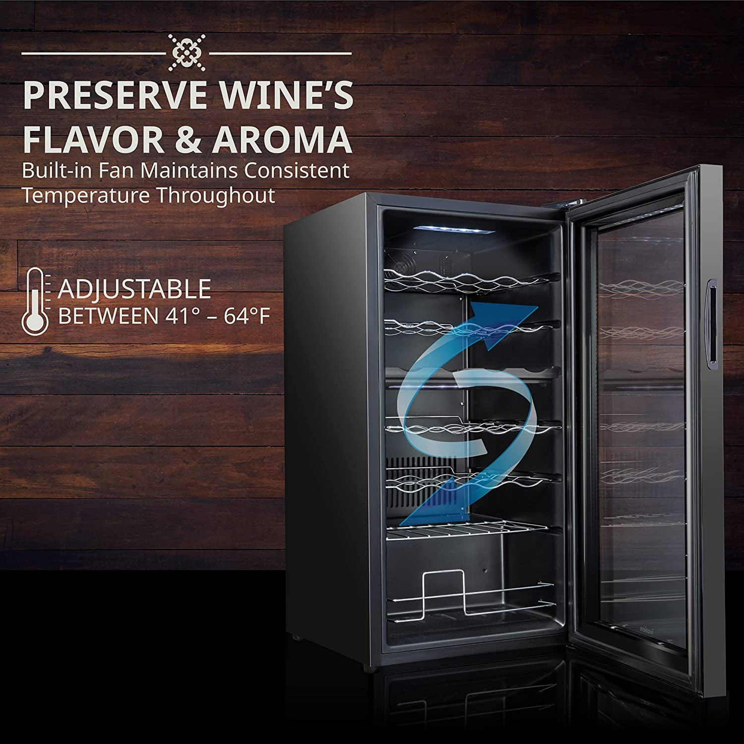 Ivation 28 Bottle Freestanding Wine Refrigerator, Dual Zone Wine Fridge with Lock, Black