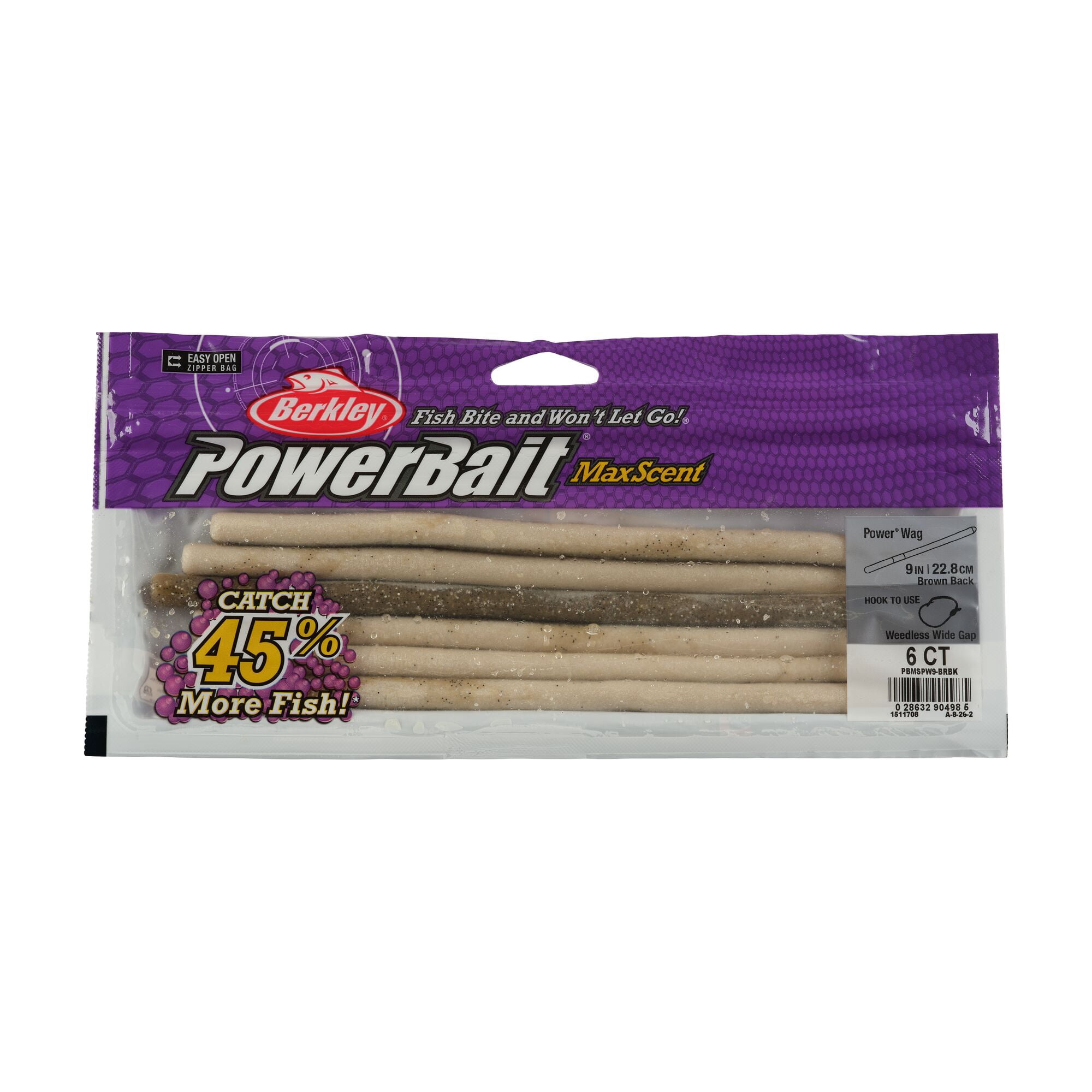 Berkley PowerBait MaxScent Fishing Lure, 9 in, Brown Back (6-count)
