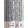 thumbnail image 6 of Paisley Sheer Curtains 84 Inch Length 2 Panels Set Window Treatments, Vintage Mediterranean Abstract Texture Gray Blue Rod Pocket Semi Curtains for Living Room/Bedroom/Kitchen Décor, 104"W x 84"L, 6 of 7