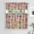 thumbnail image 2 of Vintage Rustic Curtains 36 Inch - 3 Panel Bohemian Floral Farmhouse Set with Wildflowers, Rod Pocket Kitchen Window Drapes for Country Cottage Style, 2 of 6