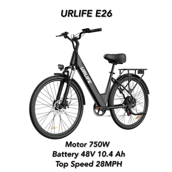 Urlife E26 48V 750W UL2849 26" Mountain Bike for Adults Teens Off-road Adventure