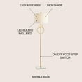 thumbnail image 4 of JONATHAN Y Haines 60" Modern Circle Marble/Metal LED Floor Lamp, Gold, JYL1097A, 4 of 8