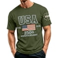 thumbnail image 6 of Homeyce Mens 250 Anniversary Usa Shirt Short Sleeve Usa Flag Print Shirts 4th Of July Independence Day Vintage Tshirt Crew Neck 250th America Anniversary Patriotic Shirts,Green XL, 6 of 6