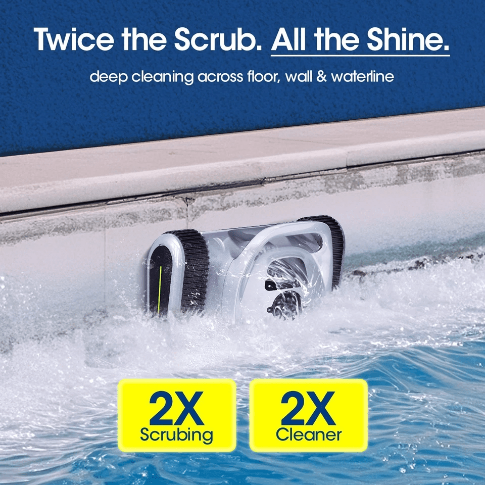 Lodoba Cordless Automatic Pool Vacuum with Long-Lasting Battery, Strong Brushless Suction & Dual-Filter Cleaning for Clear, Sparkling In-Ground or Above-Ground Pools