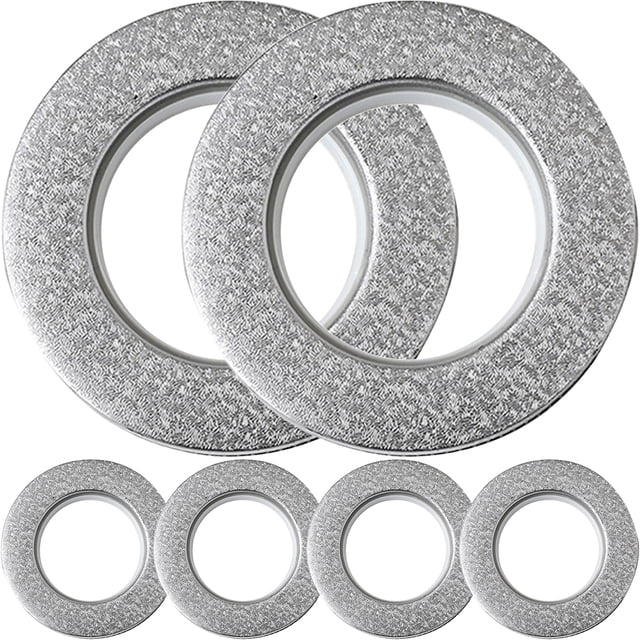 Miangastore Curtain Rings With Eyelet ABS Plastic Light Grey 6Pcs 2.75In
