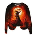 thumbnail image 5 of Kilaqueen Halloween Shirts for Women Long Sleeve Crewneck Witch Graphic Sweatshirts Vintage Festival Pullover Tops Fall Cute Loose Blouses Funny Gifts, 5 of 6