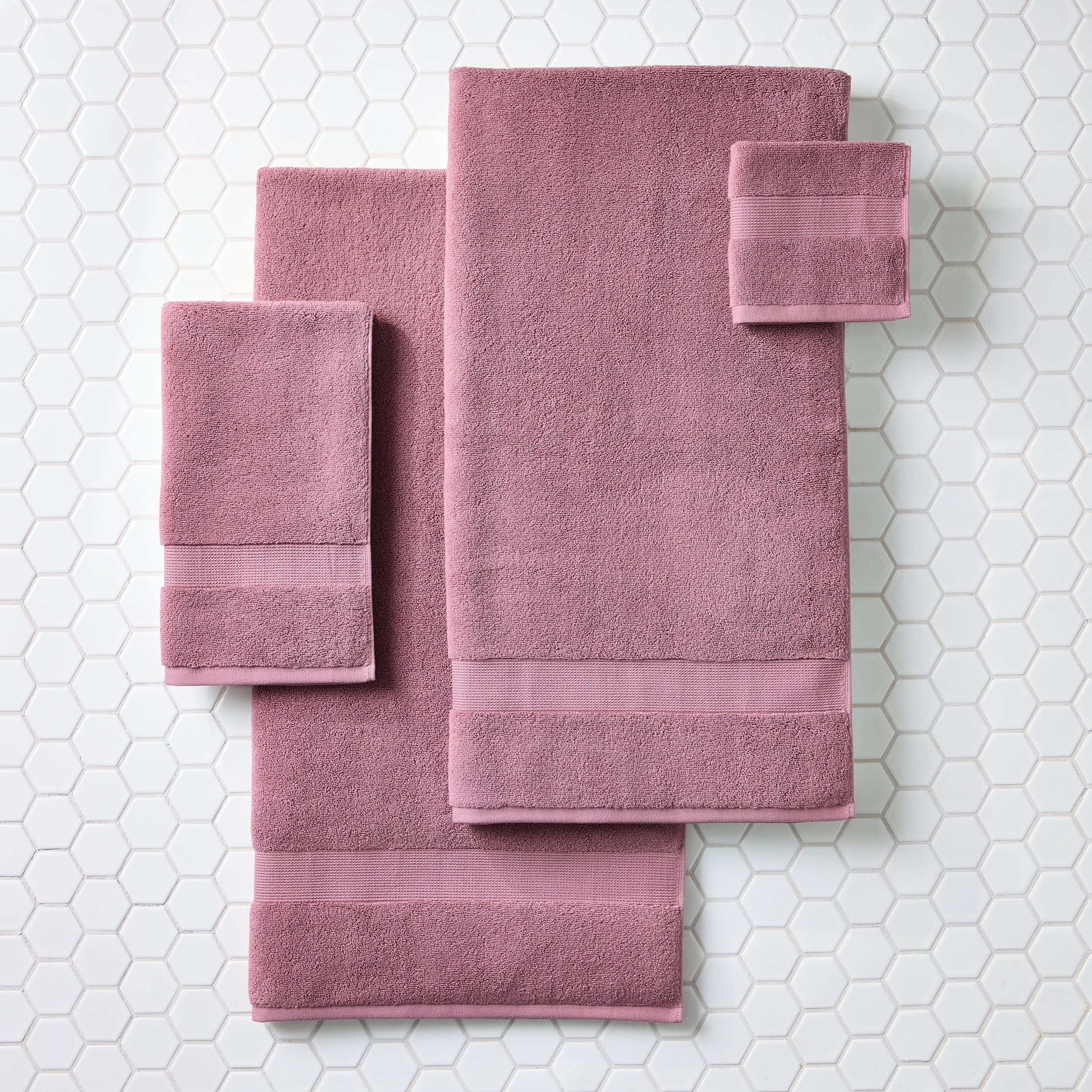 Better Homes & Gardens Signature Soft Solid Cotton 6 Piece Towel Set,Violet Gem