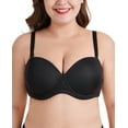 thumbnail image 3 of Exerin Women's Multiway Strapless Bra Full Figure Underwire Contour Beauty Back Plus Size Bra(Black,36H), 3 of 6