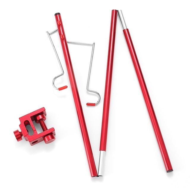 Sonducket Poste de lámpara de Camping, poste de aleación de aluminio plegable, gancho de rotación de 270 grados, Kit de soporte de luz portátil, carpas Rojo Doble cabeza Sonducket OD020923-04B