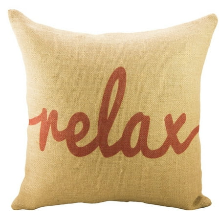 TheWatsonShop Relax Burlap Throw Pillow - Walmart.com