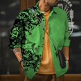thumbnail image 1 of Camisa de traje de solapa para hombre de primavera y verano, moda de flores en azul y rojo, nueva camiseta informal de calle para exteriores, talla grande , novedad, 1 of 6