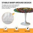 thumbnail image 6 of Eyes Feather Elastic Fitted Round Table Cover Abstract Art Colorful Waterproof Outdoor Tablecloth for Holiday Party, Picnic, Patio & Dining Fits Tables Up to 45"-54", 6 of 8