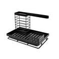 thumbnail image 1 of Estante para trapos, utensilios de cocina, trapo para colgar, esponja, cepillo, toalla, escurridor, estante de almacenamiento, color negro, 1 of 5