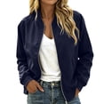 thumbnail image 4 of Perfectbot Women's Bomber Jacket, Waterproof Windproof Lightweight Full Zip Casual Fall Outwear, 4 of 8