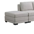 thumbnail image 3 of BenJara Goz 112 Inch Reversible 3 Seater Sectional Sofa With Ottoman, Gray Linen-Color:Gray,Material:Linen, 3 of 4