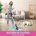 thumbnail image 2 of Aspiradora Inalámbrica INSE - Diseño de Tubo Recto, 6 en 1, Recargable y Ligera, Perfecta para Alfombras, Suelos Duros, Pelo de Mascotas y Hogar, Color Rojo Rosa, 2 of 9