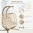 thumbnail image 6 of RADIATA Adult Steel Egg Hanging Chair with Stand, Beige, 6 of 11