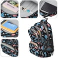 thumbnail image 4 of Black Cartoon Dinosaurs Eggs Pattern Cute School Backpack Bag with Padded Back and Adjustable Shoulder Straps 16.9 X 12.6 X 5.9 Inches, 4 of 5