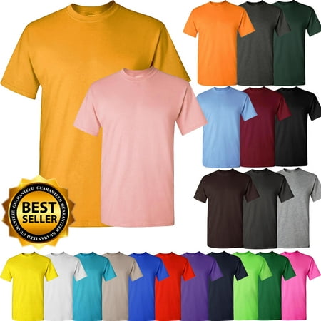 Mens Basic Crew Neck Solid Plain Tee Shirts (Best Plain Black T Shirt)